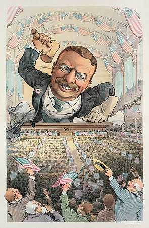 芝加哥，1904年6月21日-所有赞成提名的人都会说赞成;`Chicago, June 21, 1904 – All in favor of the nomination will say aye! (1904) by Udo Keppler