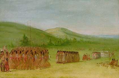 球类舞蹈，乔克托`Ball~Play Dance, Choctaw (1834~1835) by George Catlin