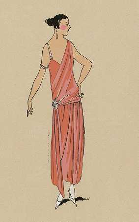 优雅。这件缎子绉纱窗帘很漂亮。`ELÉGANCE. – Jolie, cette draperie de crêpe satin… (1923)