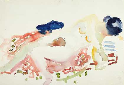 利根德akt`Liggende akt (1919~1924) by Edvard Munch