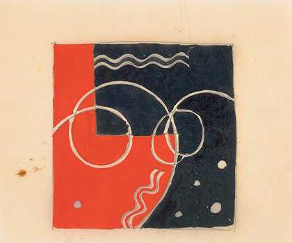 镶嵌桌面的各种小草图。]【几何图案设计】`Miscellaneous small sketches for inlaid table tops.] [Design with geometric motif (1930) by Winold Reiss