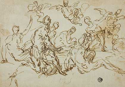 竖琴攻击埃涅阿斯和他的同伴`Harpies Attacking Aeneas and His Companions by Domenico Gargiulo