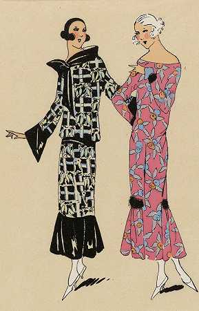 奇怪的花。这件印花连衣裙很可爱。。。`FLEURS ÉTRANGES. – Charmante cette robe imprimée… (1923)