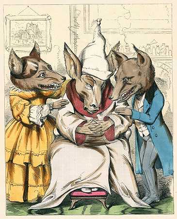 狼和病驴`The Wolves And The Sick Ass (1857) by Charles Henry Bennett