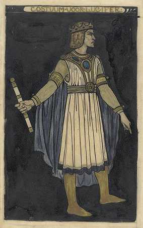 路西法服装设计`Ontwerp voor kostuum voor Lucifer (1878 ~ 1938) by Richard Nicolaüs Roland Holst