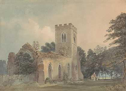 赫特福德郡阿约圣劳伦斯圣劳伦斯老教堂`Old Church of St. Lawrence, Ayot St. Lawrence, Hertfordshire by Samuel Davis