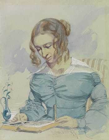 艺术家玛丽亚·伊丽莎白·达德的肖像她姐姐`Portrait of Maria Elizabeth Dadd, the Artists Sister (1839) by Richard Dadd