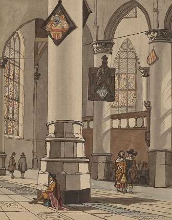教堂屋内`Church Interior (1774) by Cornelis Ploos van Amstel