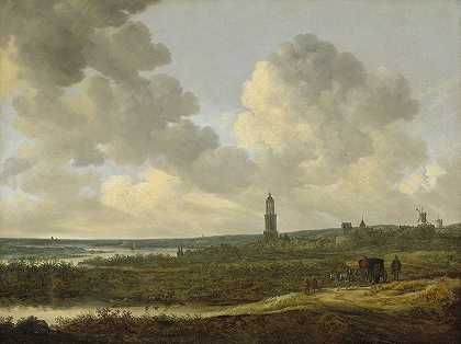 莱宁的观点`View of Rhenen (1646) by Jan van Goyen