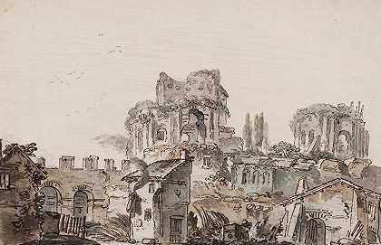 医学毁灭者`Prospekt med ruiner (1730 – 1793) by Jens Petersen Lund