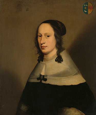 阿德里安·范佩西恩的妻子索菲亚·范奥弗米尔的肖像`Portrait of Sophia van Overmeer, Wife of Adriaen van Persijn (1650) by Jan Jansz. Westerbaen I