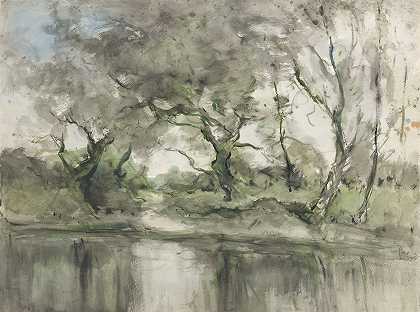 水和树`Water en bomen (1915) by Pieter H.J.J. Ras