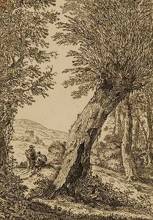 柳树景观`Landscape with Willow by Wilhelm von Bemmel
