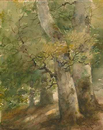 森林景色`A Forest Scene by Charles Mente
