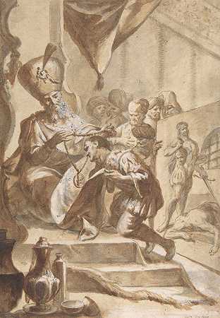画家奖励了他`The Painter Rewarded (1634–1705) by Circle of Luca Giordano