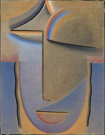 晚上好`Abstract Head, Evening (1927) by Alexej von Jawlensky