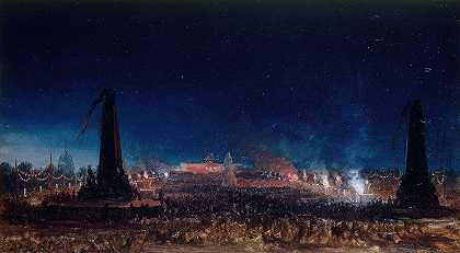 劳动节，三月香榭丽舍，1848年5月21日`La fête du travail, au Champ~de~Mars, le 21 mai 1848 (1848) by Hippolyte Sébron