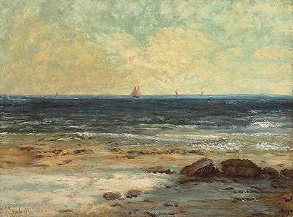 海边，帕拉瓦`Bords de la Mer, Palavas by Gustave Courbet