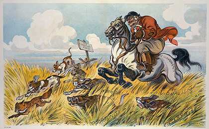 猎犬的主人`The master of the hounds (1909) by Udo Keppler