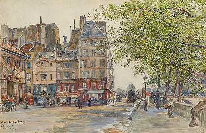 金匠码头。巴黎。1906年`Quai des Orfèvres. Paris. 1906 (1906) by Frédéric Houbron