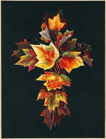 秋叶`Autumn Leaves (ca. 1861–1897) by Olive E Whitney