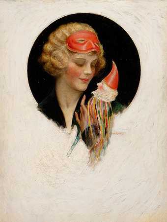 带木偶的女士`Lady with Puppet (1925) by Charles Gates Sheldon
