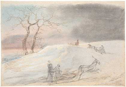 林弗罗斯特的灰姑娘`Kanefart i Rimfrost (1790 – 1799) by Jens Juel