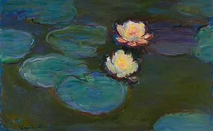 睡莲`Nympheas (circa 1897~1898) by Claude Monet