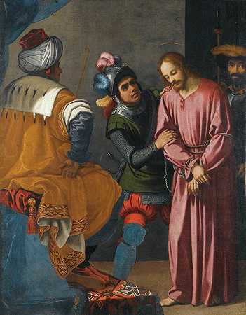 彼拉多面前的基督`Christ Before Pilate by Agostino Ciampelli