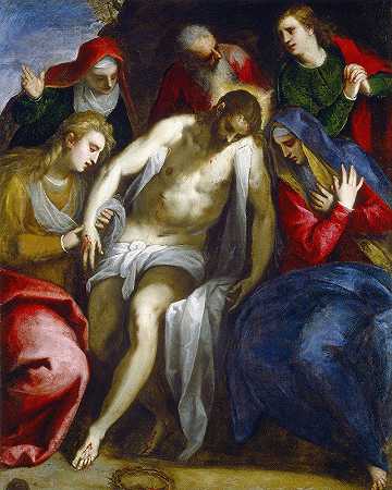 哀歌`Lamentation (c. 1620) by Jacopo Palma il Giovane
