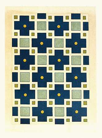 来自阿富汗边界委员会的18块装饰瓷砖`18 plates of ornamental tiles from the Afghan Boundary Commission Pl 18 (1884) by Afghan Boundary Commission