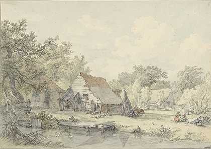 在阿姆斯特丹Weg上`Op de Amstelveense Weg (1776 ~ 1822) by Jan Hulswit