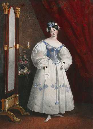 Galerie时装公司的肖像`Portrait from Galerie Fashionable (c. 1830) by Achille Devéria