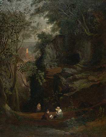 克利夫顿附近的景观`Landscape near Clifton (1822 to 1823) by Francis Danby