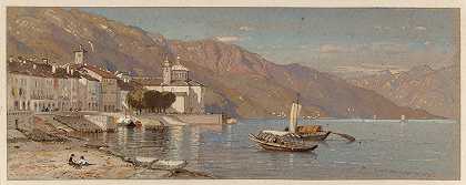 意大利港口`Italian Harbor (circa 1875) by Samuel Colman