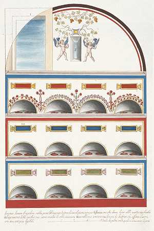 墓室大门内的正面入口。`Facciata dentro il sepolcro nella porte delingresso. (1783) by Pierre-Jean Mariette