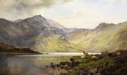 洛蒙湖和卡特琳湖`Loch Lomond and Loch Katrine by Alfred de Bréanski
