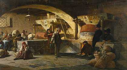 面包房`The bakery (1880) by Gaetano Capone