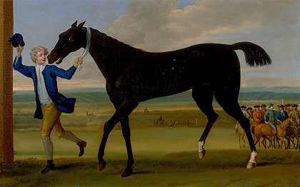 拉特兰公爵她是邦妮·布莱克`The Duke of Rutlands Bonny Black (ca. 1715) by John Wootton