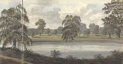 园林景观，1827年8月6日`Garden Landscape, August 6, 1827 (1827) by Anne Rushout