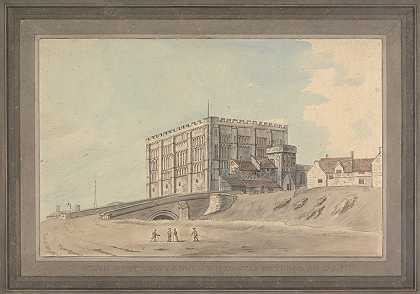 诺里奇城堡西南景观`South West View of Norwich Castle (1775) by Capt. Francis Grose
