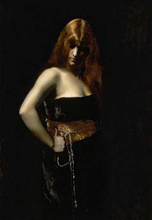 红发女子肖像`Portrait Of A Woman With Red Hair by Juana Romani