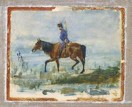 骠骑兵`Hussars (1878) by Henri de Toulouse-Lautrec