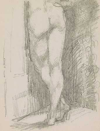 站着的裸体女人的屁股`Achterzijde van een staande naakte vrouw (1916) by Reijer Stolk