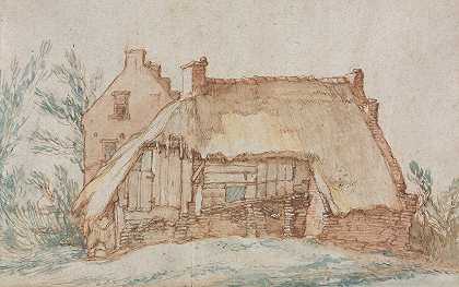 农民s小屋（雷克托）`Peasants Cottage (recto) (c. 1600) by Abraham Bloemaert