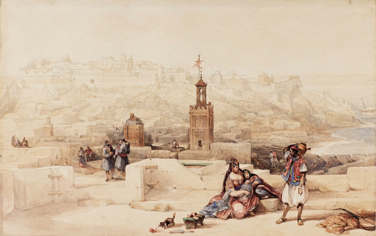 摩洛哥丹吉尔城堡`The Citadel Of Tangier, Morocco (1837) by David Roberts