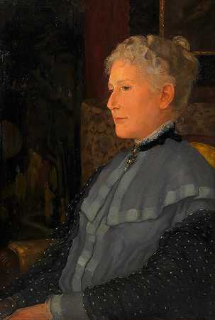 弗兰齐斯卡（范妮）韦特海姆斯坦`Franziska (Fanny) Wertheimstein (around 1900) by Emil Orlik