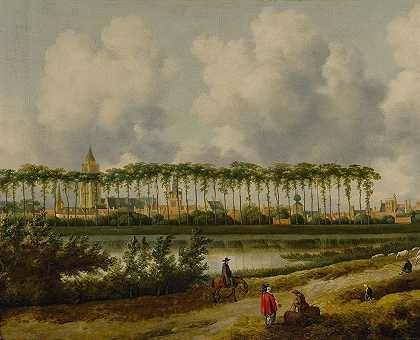 从西南方向俯瞰戈林希姆`A view of Gorinchem from the southwest by Jan Van Kessel The Elder