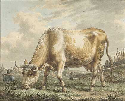 放牧牛`Grazing Cow (1783) by Jacob Cats