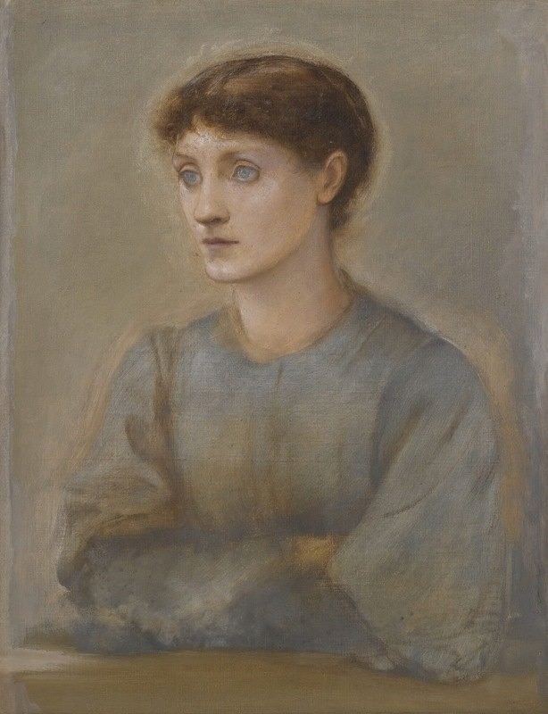 艺术家玛格丽特的肖像她女儿`Portrait Of Margaret, The Artists Daughter by Sir Edward Coley Burne-Jones